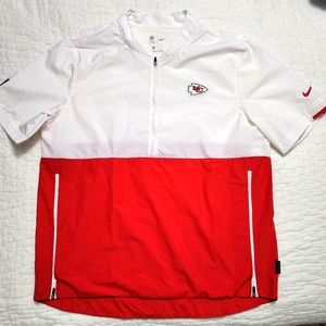 Men's Nike Kansas City Chiefs Sideline Coaches Half-Zip Short Sleeve J